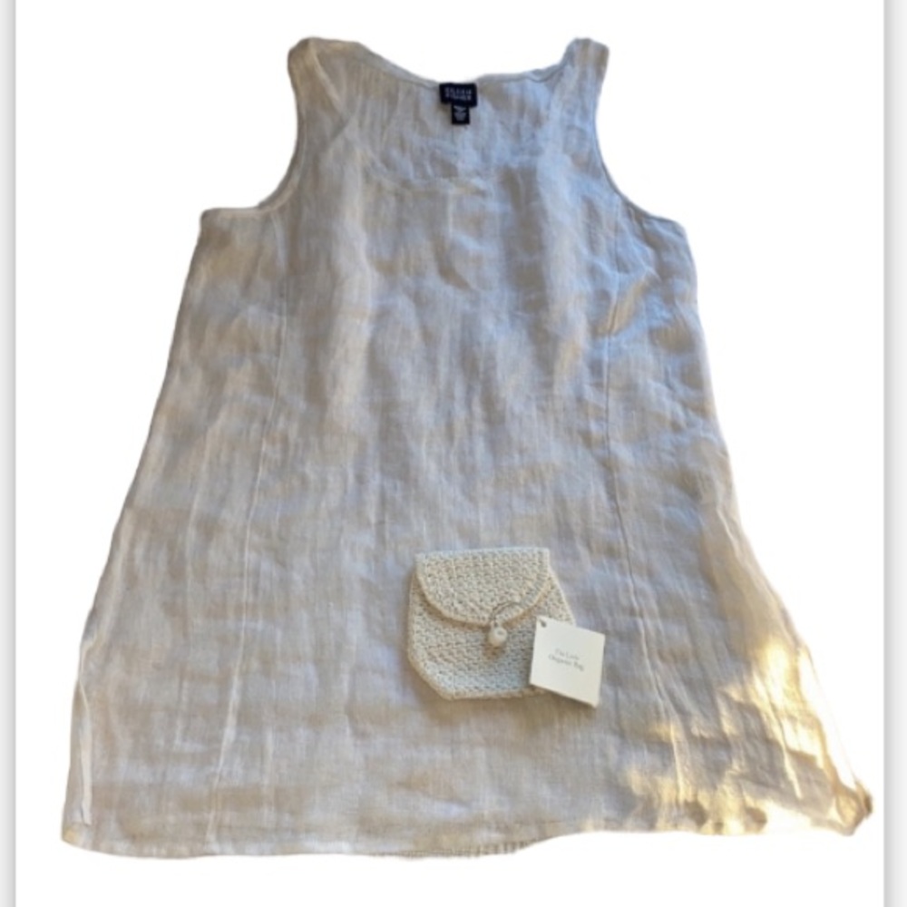 Eileen Fisher Sleeveless Linen Gauze Tunic in Natural XS